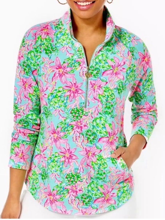 Lilly Pulitzer Tops - LILLY PULITZER UPF 50+ Skipper Popover Long Sleeve Half-Zip Pullover Top
